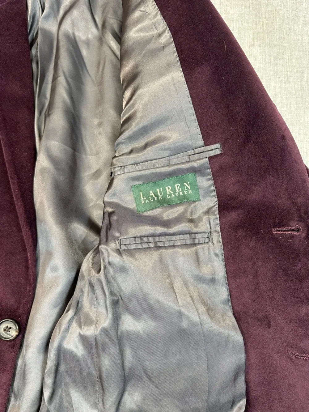 Ralph Lauren Big Kid Velvet look Sport Coat in Deep Plum